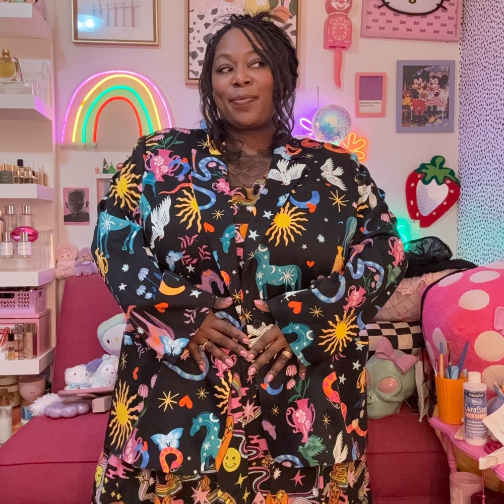 Colorful Patterned Women's Blazer